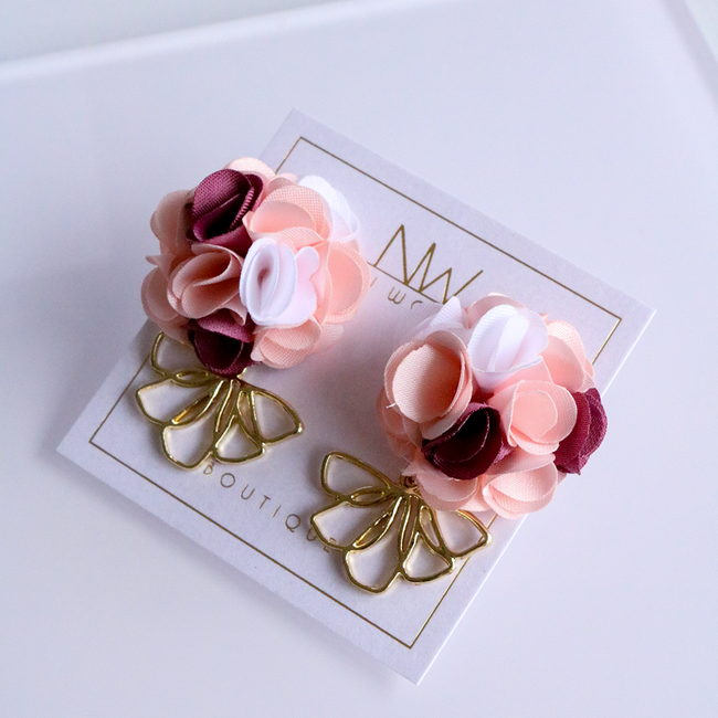 Bouquet Earrings - Pastel, Rose, Clouds, Sunshine