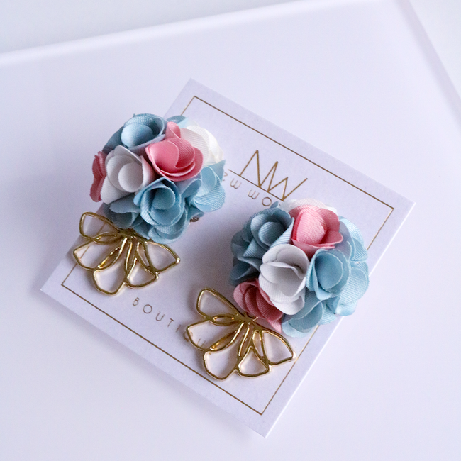 Bouquet Earrings - Pastel, Rose, Clouds, Sunshine