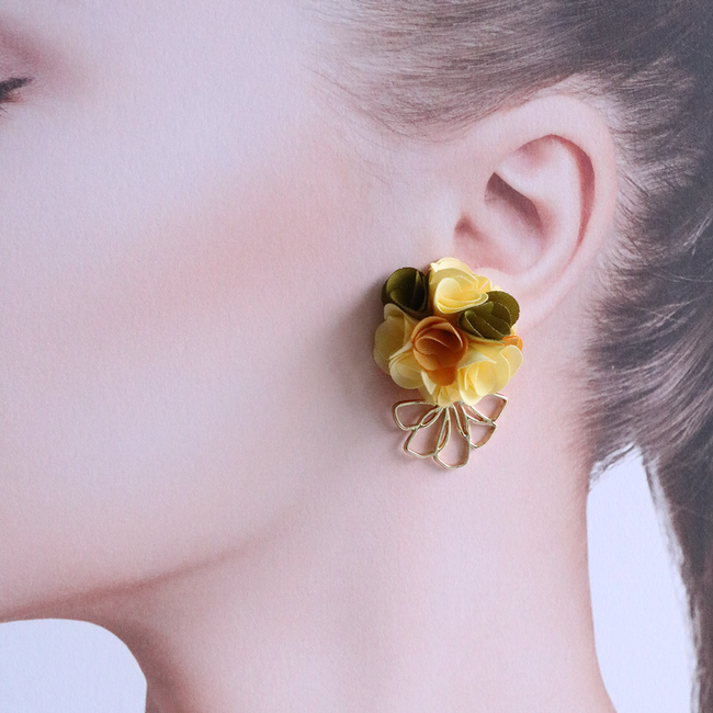 Bouquet Earrings - Pastel, Rose, Clouds, Sunshine
