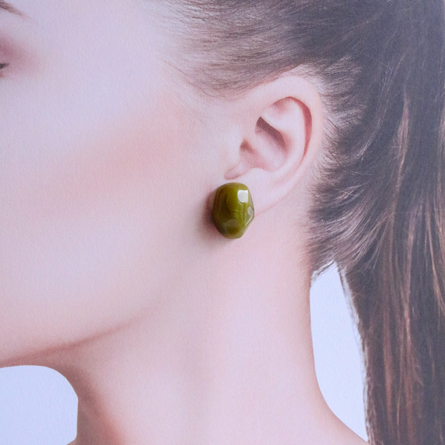 Gem Studs - Amber, Matcha, Milky, Coffee, Charcoal