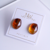 Gem Studs - Amber, Matcha, Milky, Coffee, Charcoal