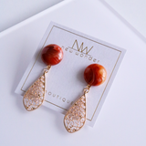Marble Earrings - Ivory, Blue, Brown, Black