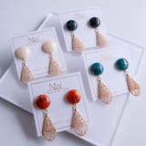 Marble Earrings - Ivory, Blue, Brown, Black