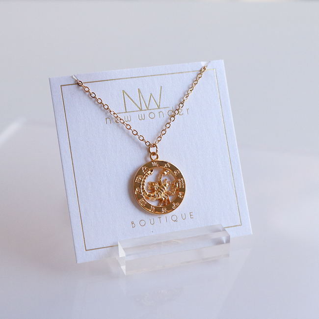 Zodiac Pendants, 16K Gold Plated