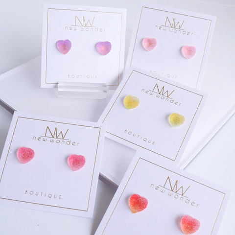 Candy Heart Studs