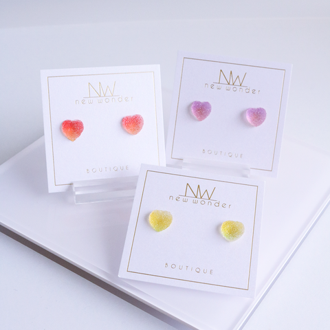 Candy Heart Studs