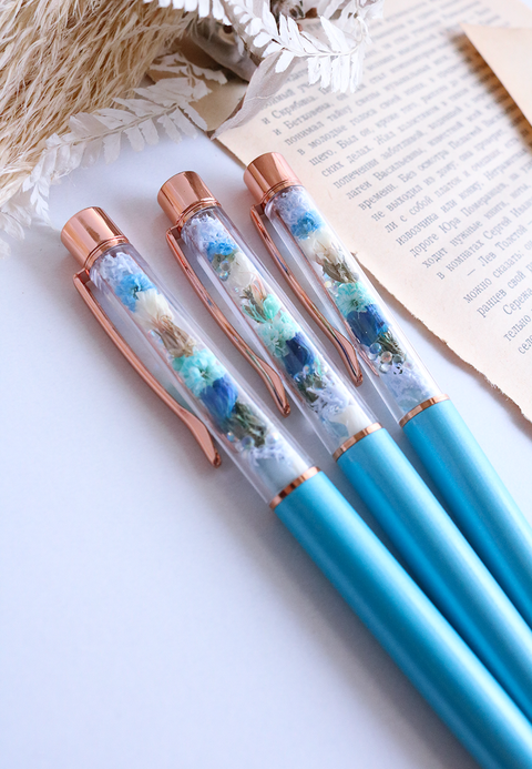 Floral Pen - Baby Blue