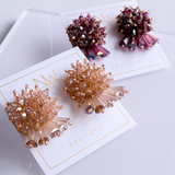 Chandelier Earrings - Wine & Beige