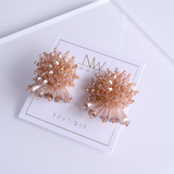 Chandelier Earrings - Wine & Beige