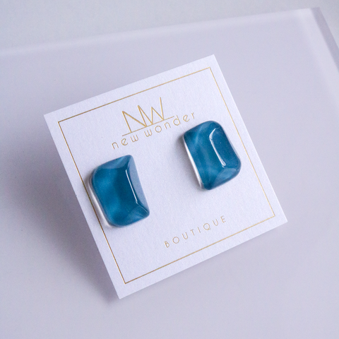 Glass Studs - Purple, Blue, Beige