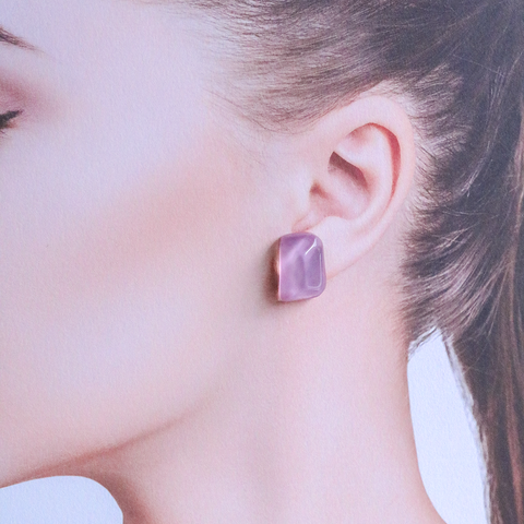 Glass Studs - Purple, Blue, Beige