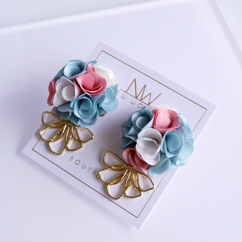Bouquet Earrings - Pastel, Rose, Clouds, Sunshine