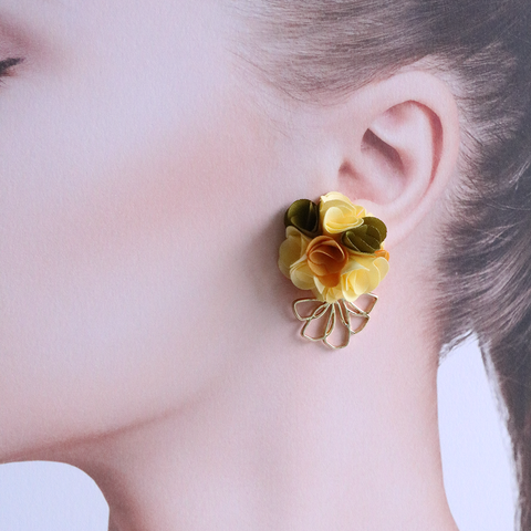 Bouquet Earrings - Pastel, Rose, Clouds, Sunshine