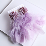 Feather Earrings - Purple, Blue
