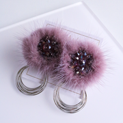 Elegant Fluffs Earrings - Plum Purple