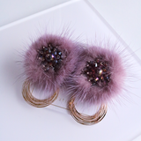 Elegant Fluffs Earrings - Plum Purple