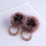 Elegant Fluffs Earrings - Chestnut Brown