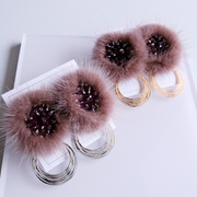 Elegant Fluffs Earrings - Chestnut Brown
