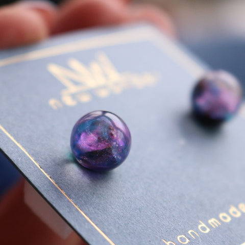 Interstellar Collection - Galaxy Stud Earrings