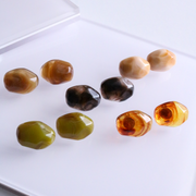 Gem Studs - Amber, Matcha, Milky, Coffee, Charcoal