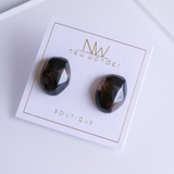 Gem Studs - Amber, Matcha, Milky, Coffee, Charcoal