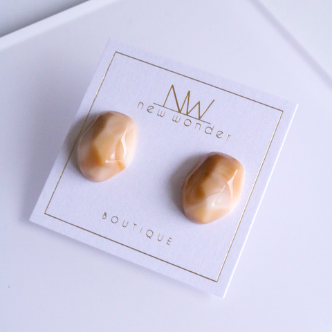 Gem Studs - Amber, Matcha, Milky, Coffee, Charcoal