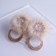 Elegant Fluffs Earrings - Ivory