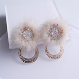 Elegant Fluffs Earrings - Ivory