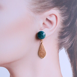 Marble Earrings - Ivory, Blue, Brown, Black