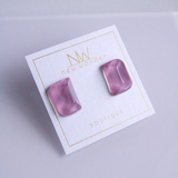 Glass Studs - Purple, Blue, Beige