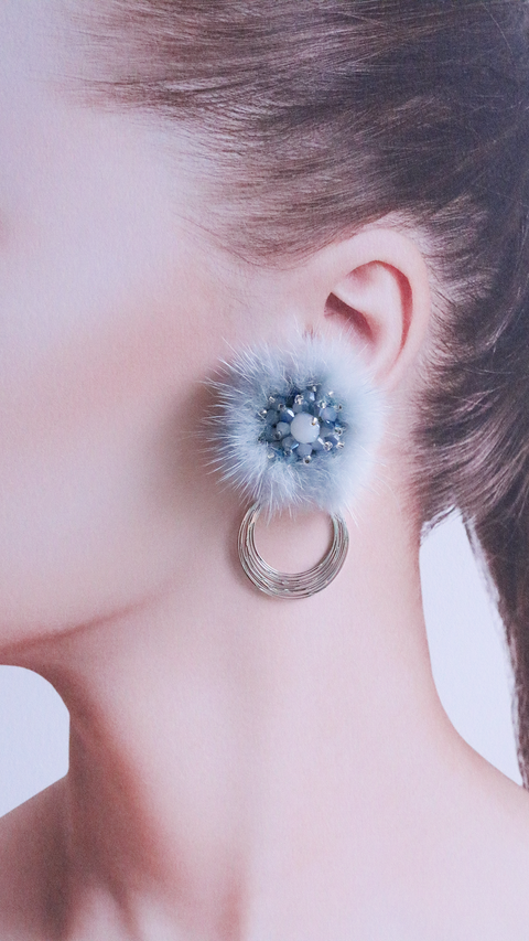 Elegant Fluffs Earrings - Chestnut Brown
