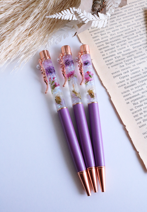 Floral Pen - Sparkling Purple