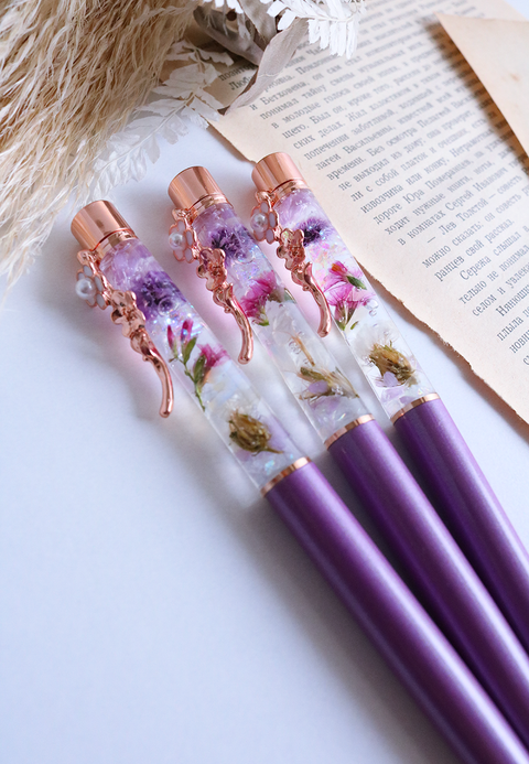 Floral Pen - Sparkling Purple
