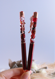 Floral Pen - Dark Red