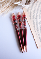 Floral Pen - Dark Red