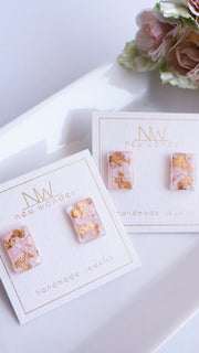 Private Listing Gouache Earrings - Sakura