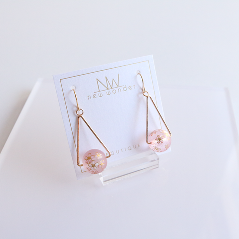 Sakura Earrings - Pink, White