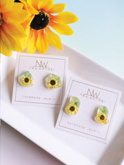 Summer Collection - Sunflower Earrings (Blue Skies)