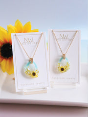 Summer Collection - Sunflower Necklace (Blue Sky)