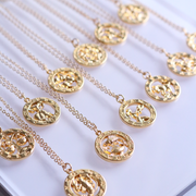 Zodiac Pendants, 16K Gold Plated