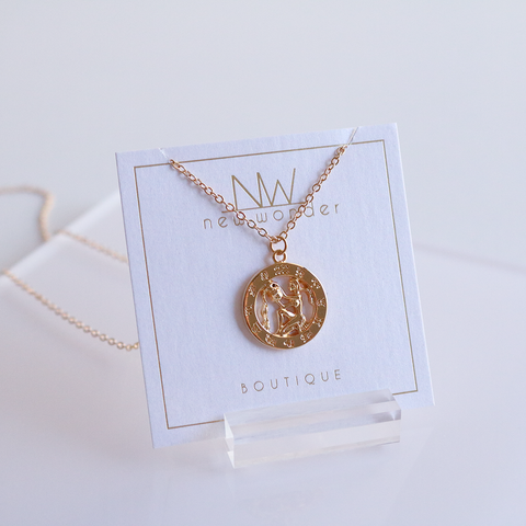 Zodiac Pendants, 16K Gold Plated