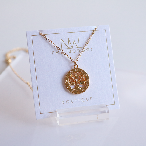 Zodiac Pendants, 16K Gold Plated